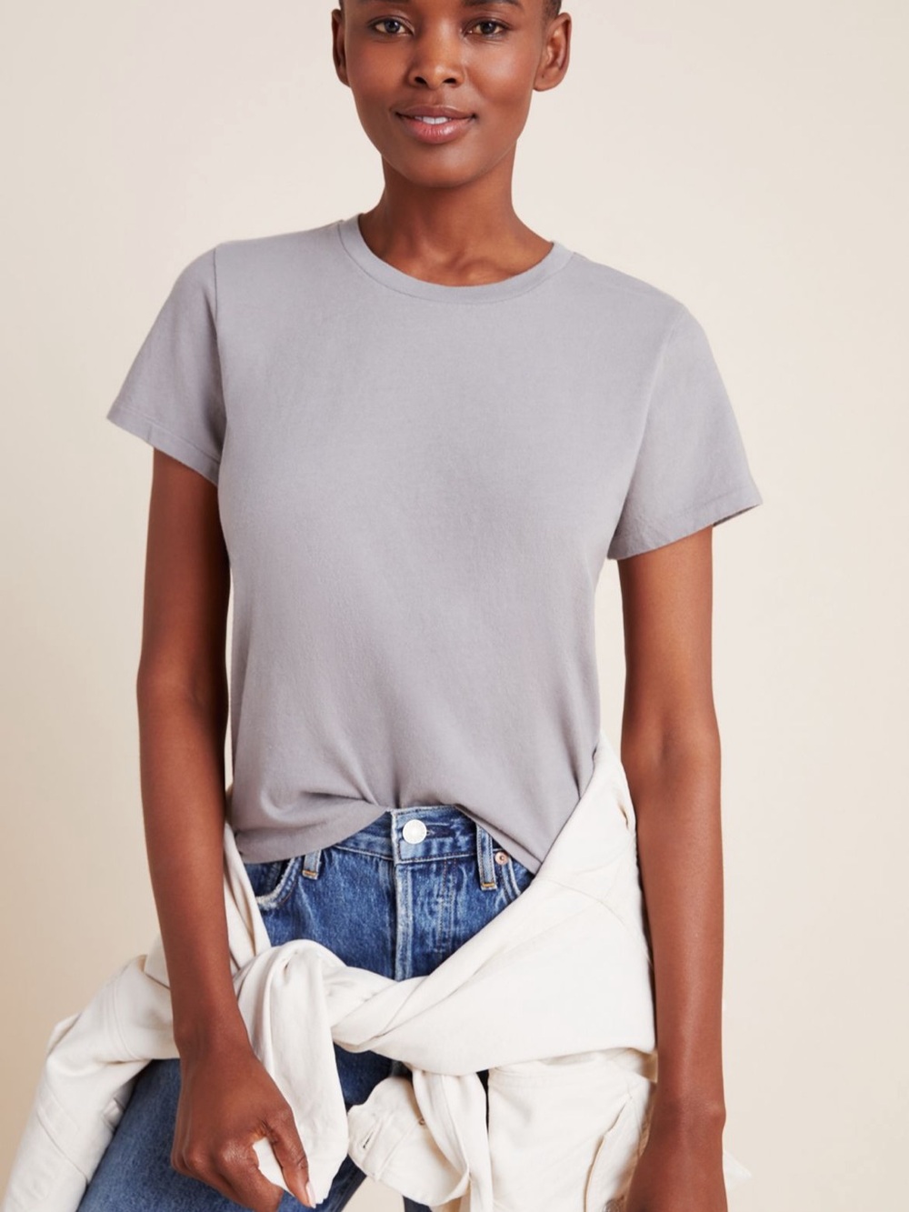 AGOLDE Linda tee - Gray, size XS